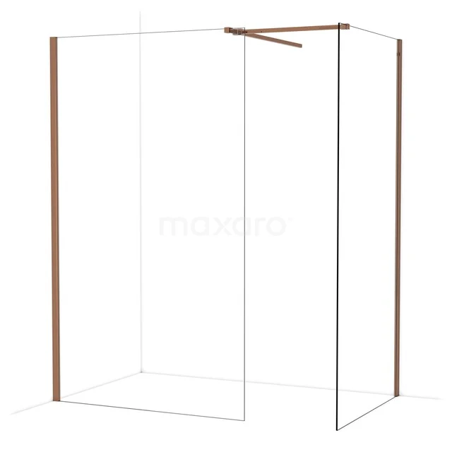 Duschwand mit bronzefarbenem Profil, Glasplatte und minimalistischem Design, ideal für ein modernes Badezimmer.