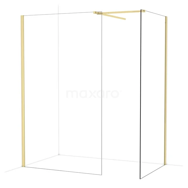 Begehbare Duschen IDB1210510GLG Goldfarbene Glastür mit Rahmen, minimalistisches Design und ideal für moderne Bäder.