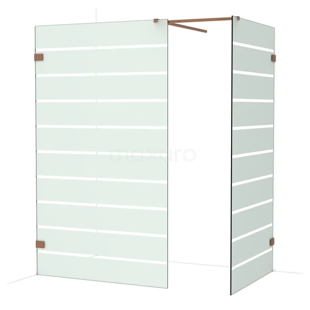 Diamond Walk-in shower | 120x100 cm Glanzend koper Clear with matt stripes 2 fixed walls IDB1210526GKP Diamond Walk-in shower | 120x100 cm Glanzend koper Clear with matt stripes 2 fixed walls IDB1210526GKP