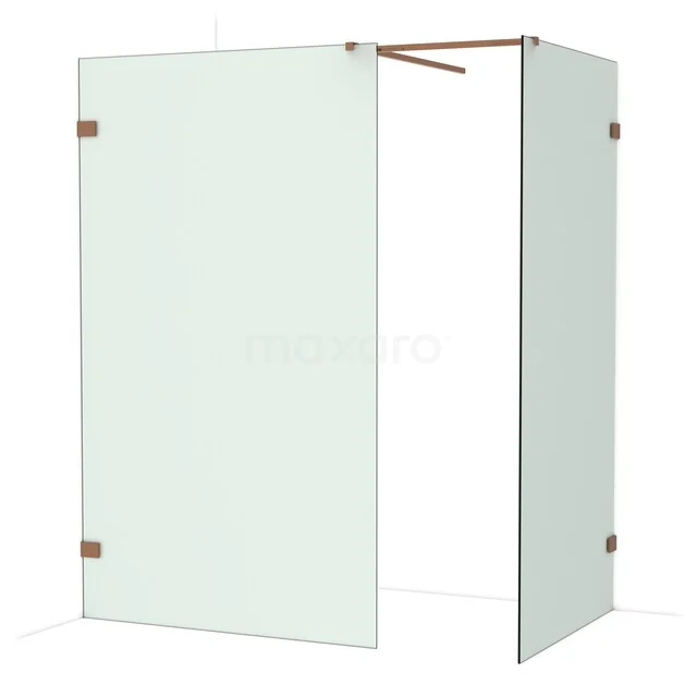 Diamond Inloopdouche | 120x100 cm Glanzend koper Matglas 2 vaste wanden IDB1210527GKP Diamond Inloopdouche | 120x100 cm Glanzend koper Matglas 2 vaste wanden IDB1210527GKP