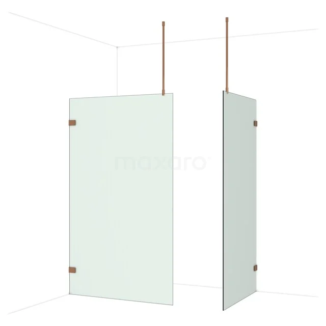 Glas Duschwand mit Klarglas und metallischen Stützen, minimalistisches Design für ein modernes Badezimmer.