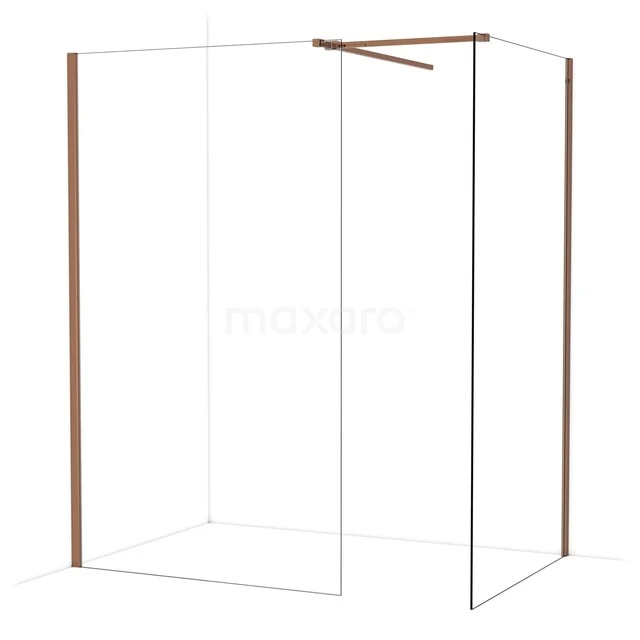 Begehbare Duschen IDB1211510GKP Begehbare Dusche mit Klarglas und stilvollen bronzen Profilen, ideal für eine moderne Badezimmer Einrichtung.