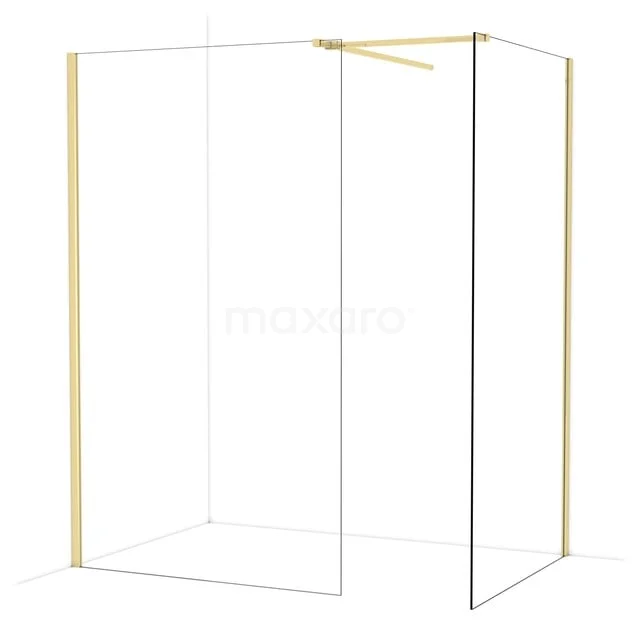 Diamond Inloopdouche | 120x110 cm Glanzend lichtgoud Helder glas 2 vaste wanden IDB1211510GLG Diamond Inloopdouche | 120x110 cm Glanzend lichtgoud Helder glas 2 vaste wanden IDB1211510GLG