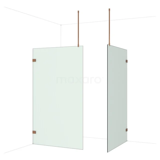 Diamond Walk-in shower | 120x120 cm Glanzend koper Frosted glass 2 fixed walls IDB1212927GKP Diamond Walk-in shower | 120x120 cm Glanzend koper Frosted glass 2 fixed walls IDB1212927GKP