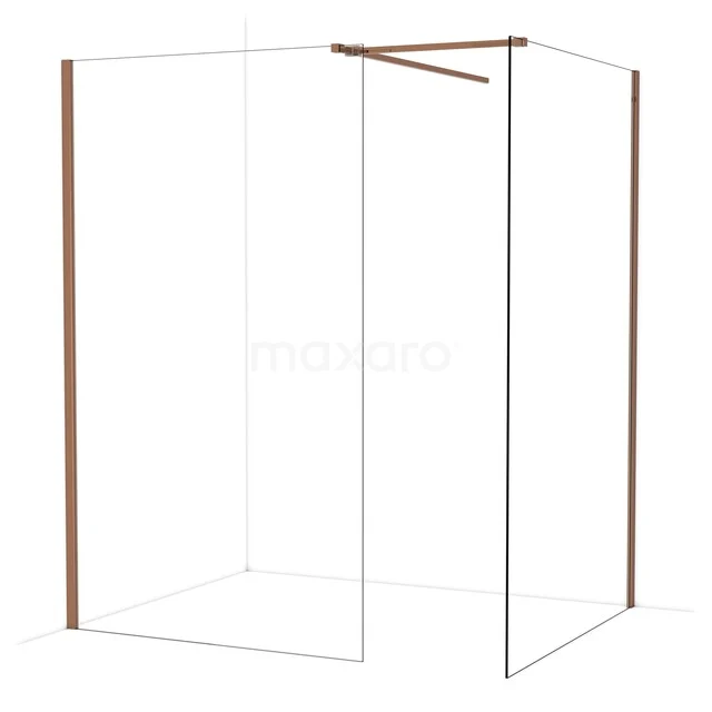 Diamond Walk-in shower | 130x120 cm Glanzend koper Clear glass 2 fixed walls IDB1213510GKP Diamond Walk-in shower | 130x120 cm Glanzend koper Clear glass 2 fixed walls IDB1213510GKP