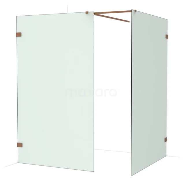 Diamond Inloopdouche | 140x120 cm Glanzend koper Matglas 2 vaste wanden IDB1214527GKP Diamond Inloopdouche | 140x120 cm Glanzend koper Matglas 2 vaste wanden IDB1214527GKP