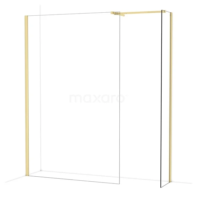 Goldfarbene Glas-Duschwand, minimalistisches Design, ideal für moderne Bäder.