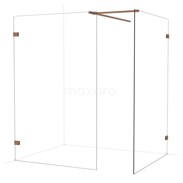 Diamond Walk-in shower | 140x130 cm Glanzend koper Clear glass 2 fixed walls IDB1314520GKP Diamond Walk-in shower | 140x130 cm Glanzend koper Clear glass 2 fixed walls IDB1314520GKP