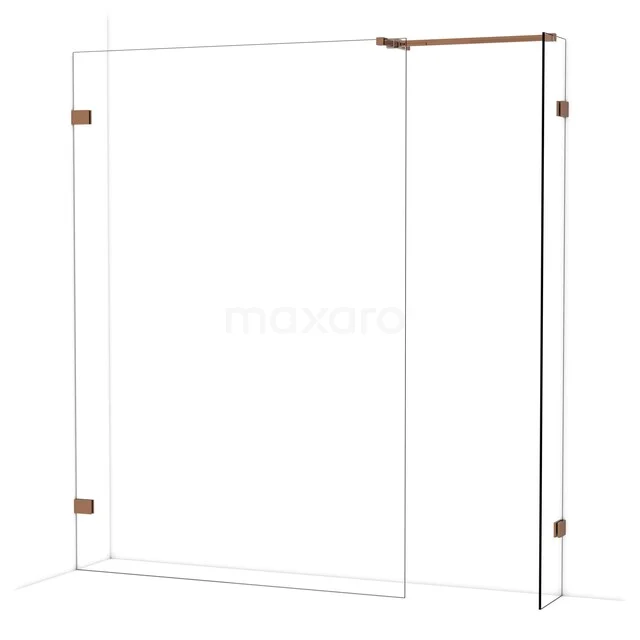 Begehbare Duschen IDB1403520GKP Duschwand aus Klarglas mit Matt Schwarz Akzenten, geeignet für moderne Bäder, elegantes Design mit stabilen Scharnieren.