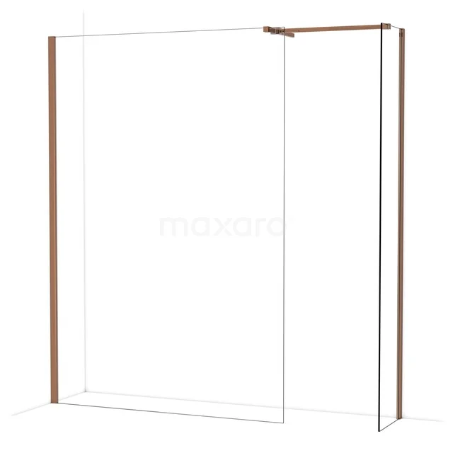 Diamond Inloopdouche | 140x40 cm Glanzend koper Helder glas 2 vaste wanden IDB1404510GKP Diamond Inloopdouche | 140x40 cm Glanzend koper Helder glas 2 vaste wanden IDB1404510GKP