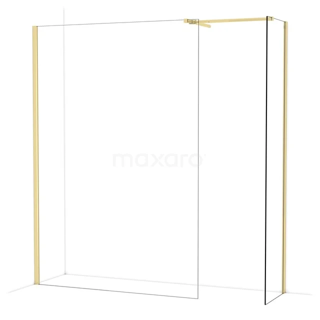 Begehbare Duschen IDB1405510GLG Glas Duschwand mit Gold Details, modernes Design, ideal für eine stilvolle Badezimmergestaltung.