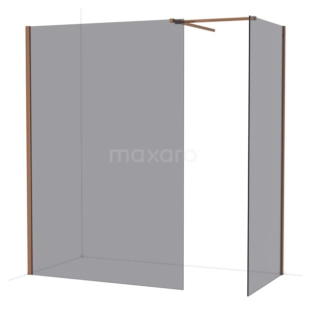 Diamond Walk-in shower | 140x90 cm Glanzend koper Smoke glass 2 fixed walls IDB1409511GKP Diamond Walk-in shower | 140x90 cm Glanzend koper Smoke glass 2 fixed walls IDB1409511GKP