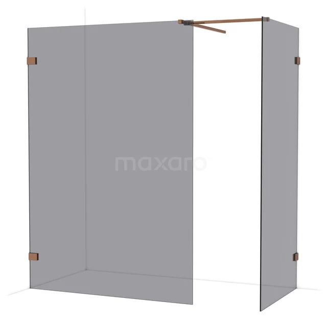 Eckdusche mit Klarglas und Matt Schwarz Beschlägen, Typ begehbare Dusche für moderne Bäder.