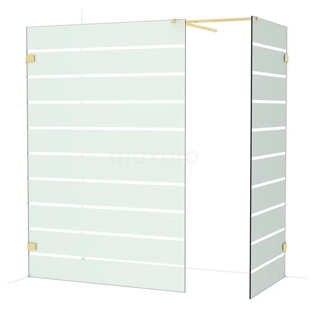 Begehbare Duschen IDB1409526GLG Glas Duschwand mit horizontalen Streifen, transparentes Design, geeignet für moderne Bäder.