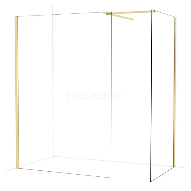 Diamond Inloopdouche | 140x100 cm Glanzend lichtgoud Helder glas 2 vaste wanden IDB1410510GLG Diamond Inloopdouche | 140x100 cm Glanzend lichtgoud Helder glas 2 vaste wanden IDB1410510GLG