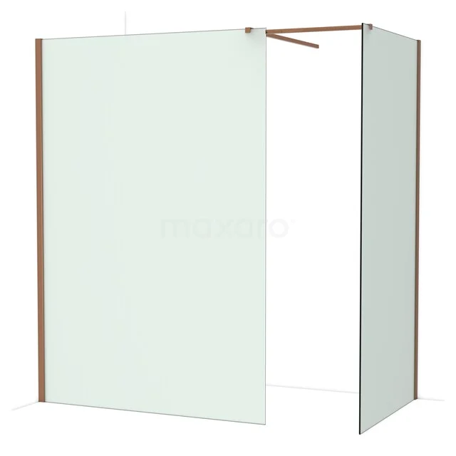 Inloopdouche met glazen wanden, frameloos design en roestvrijstalen details, ideaal voor een moderne badkamer.