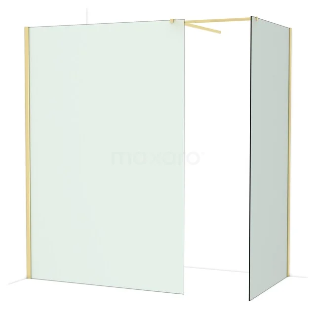 Diamond Inloopdouche | 140x100 cm Glanzend lichtgoud Matglas 2 vaste wanden IDB1410517GLG Diamond Inloopdouche | 140x100 cm Glanzend lichtgoud Matglas 2 vaste wanden IDB1410517GLG