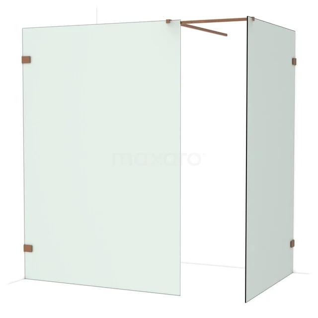 Diamond Inloopdouche | 140x120 cm Glanzend koper Matglas 2 vaste wanden IDB1412527GKP Diamond Inloopdouche | 140x120 cm Glanzend koper Matglas 2 vaste wanden IDB1412527GKP
