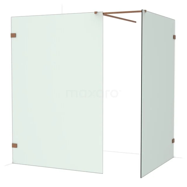 Glas Duschwand mit Eckaufstellung, Klarglas und rostfreier Befestigung, ideal für moderne Bäder.