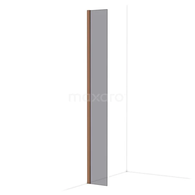 Diamond Walk-in shower | 30 cm Shiny copper Smoke glass Fixed wall IDA03011GKP Smalle, grijze aluminium zijwand voor inloopdouche met strak design, geschikt voor moderne badkamers.