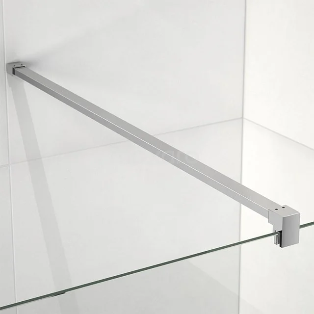 Matt silver towel holder for the bathroom, sleek design, suitable for glass walls, ideal for modern interior styles.