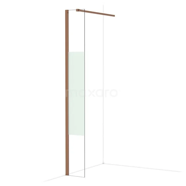 Diamond Inloopdouche | 30 cm Glanzend koper Helder met matte strook Vaste wand IDA03113GKP
