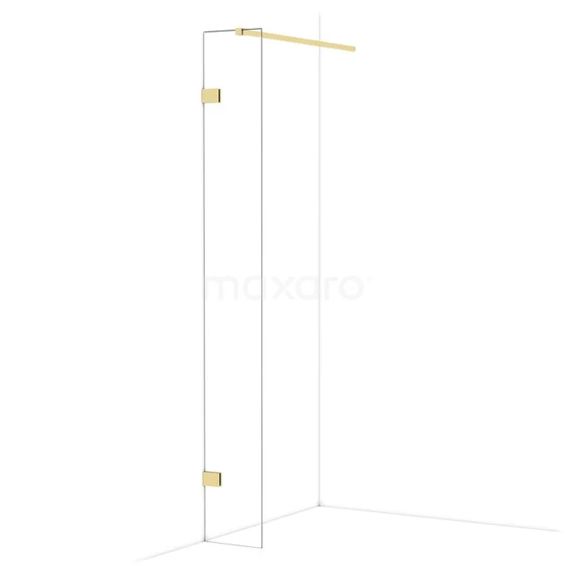 Diamond Inloopdouche | 30 cm Glanzend lichtgoud Helder glas Vaste wand IDA03120GLG