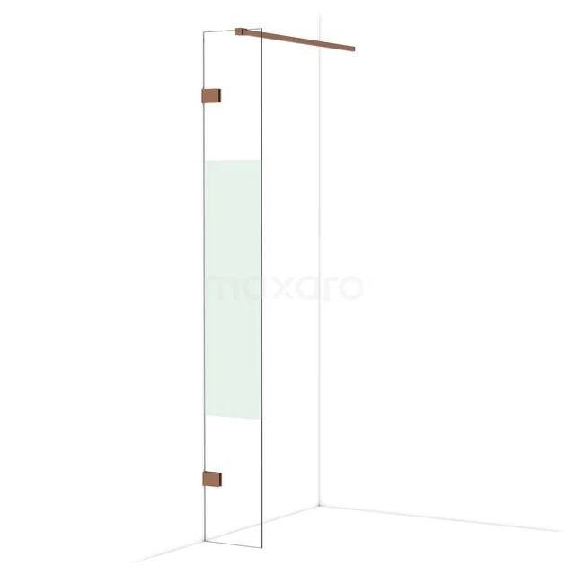 Diamond Walk-in shower | 30 cm Glanzend koper Clear with matt strip Fixed wall IDA03123GKP Diamond Walk-in shower | 30 cm Glanzend koper Clear with matt strip Fixed wall IDA03123GKP