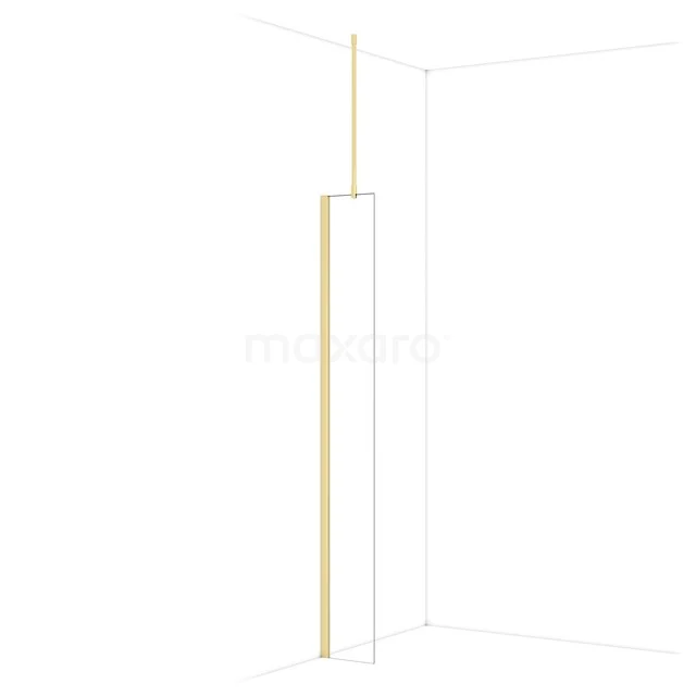 Gouden design handdoekrek voor de badkamer, minimalistisch stijl met hoekmontage en slank profiel.