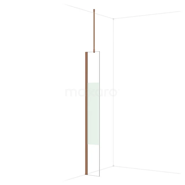 Diamond Walk-in shower | 30 cm Glanzend koper Clear with matt strip Fixed wall IDA03713GKP Diamond Walk-in shower | 30 cm Glanzend koper Clear with matt strip Fixed wall IDA03713GKP
