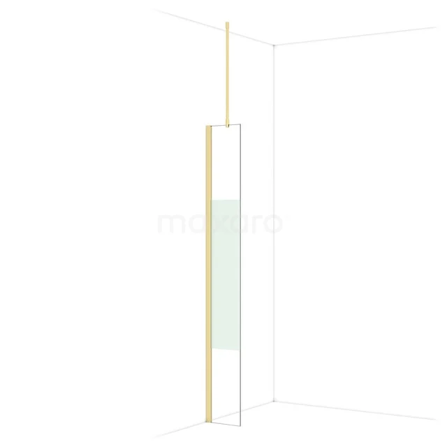 Diamond Begehbare Dusche 30 cm Kupfer glänzend Klar mit Mattstreifen Festwand IDA03713GLG Slanke Gläserne Duschwand mit goldfarbenem Rahmen, perfekt für moderne Bäder. Minimalistisches Design mit hochwertiger Verarbeitung.