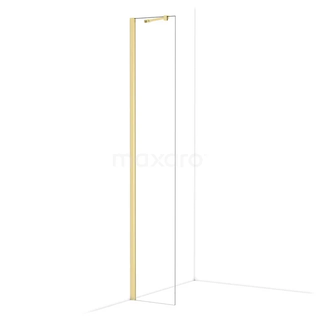 Diamond Walk-in shower | 40 cm Glanzend lichtgoud Clear glass Fixed wall IDA04210GLG