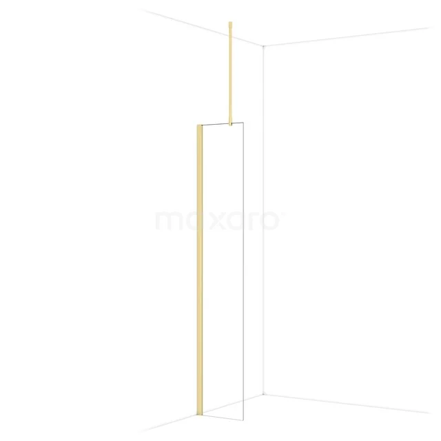 Diamond Inloopdouche | 40 cm Glanzend lichtgoud Helder glas Vaste wand IDA04710GLG