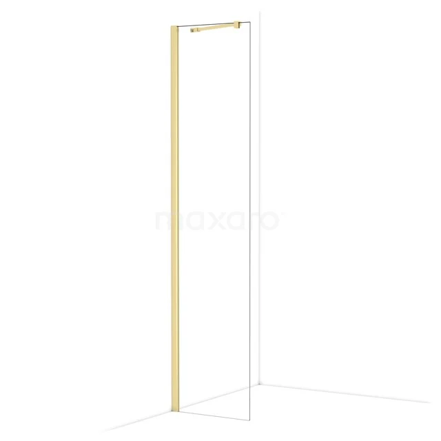 Diamond Walk-in shower | 50 cm Glanzend lichtgoud Clear glass Fixed wall IDA05210GLG