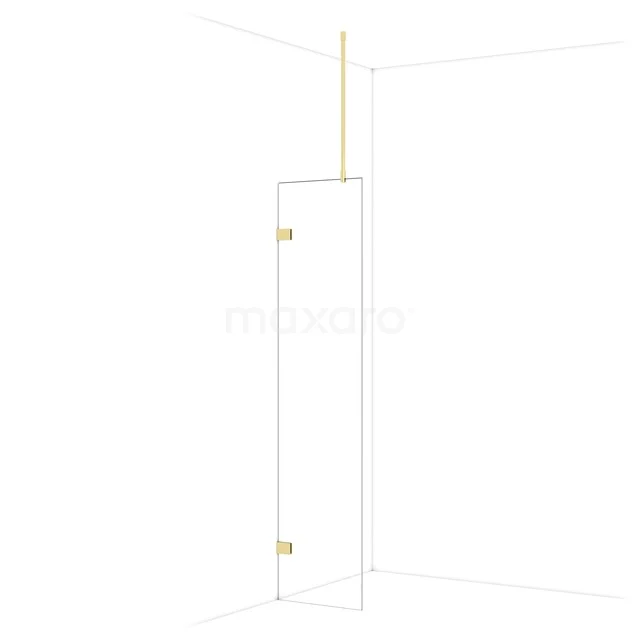 Diamond Walk-in shower | 50 cm Glanzend lichtgoud Clear glass Fixed wall IDA05720GLG