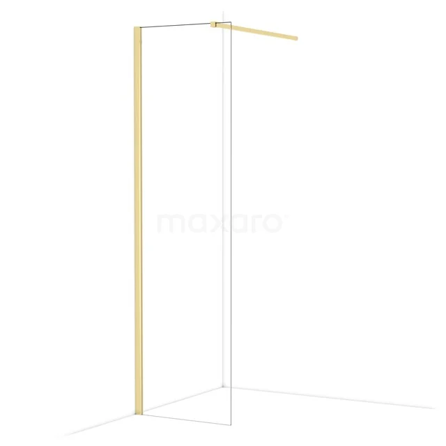 Diamond Walk-in shower | 60 cm Glanzend lichtgoud Clear glass Fixed wall IDA06110GLG