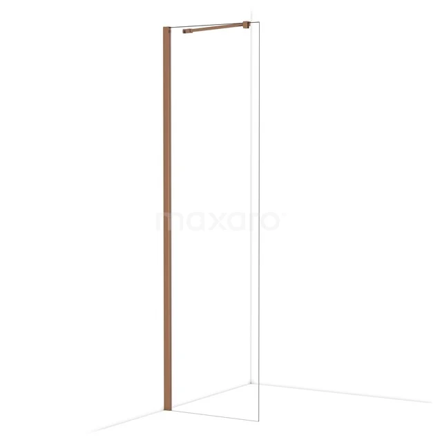 Diamond Walk-in shower | 60 cm Glanzend koper Clear glass Fixed wall IDA06210GKP