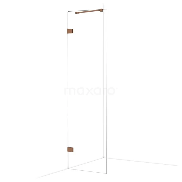 Diamond Walk-in shower | 60 cm Glanzend koper Clear glass Fixed wall IDA06220GKP