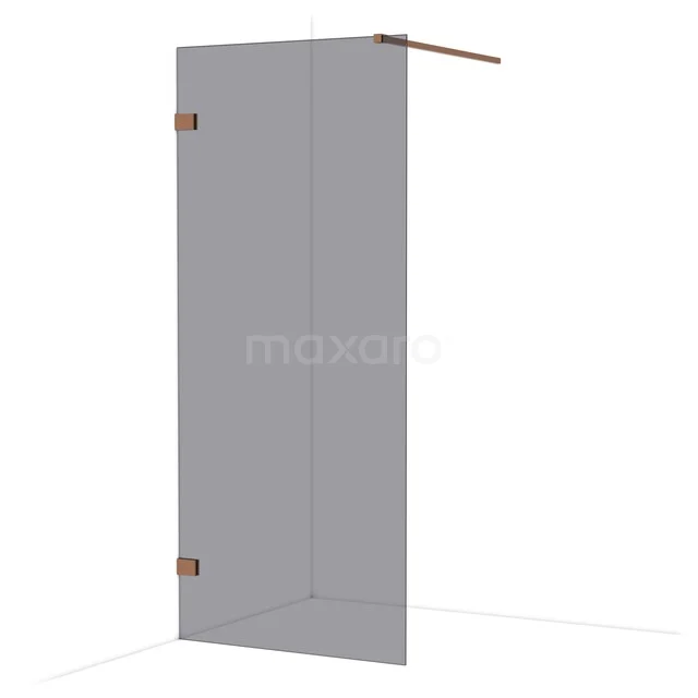 Matgläserne begehbare Dusche mit bronzefarbenen Befestigungen, modernes Design für stilvolle Badezimmergestaltung.