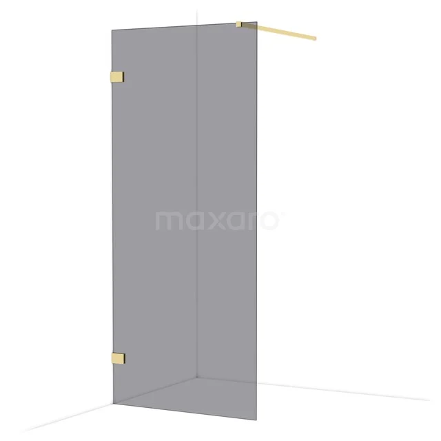 Diamond Walk-in shower | 90 cm Glanzend lichtgoud Smoke glass Fixed wall IDA09121GLG Diamond Walk-in shower | 90 cm Glanzend lichtgoud Smoke glass Fixed wall IDA09121GLG