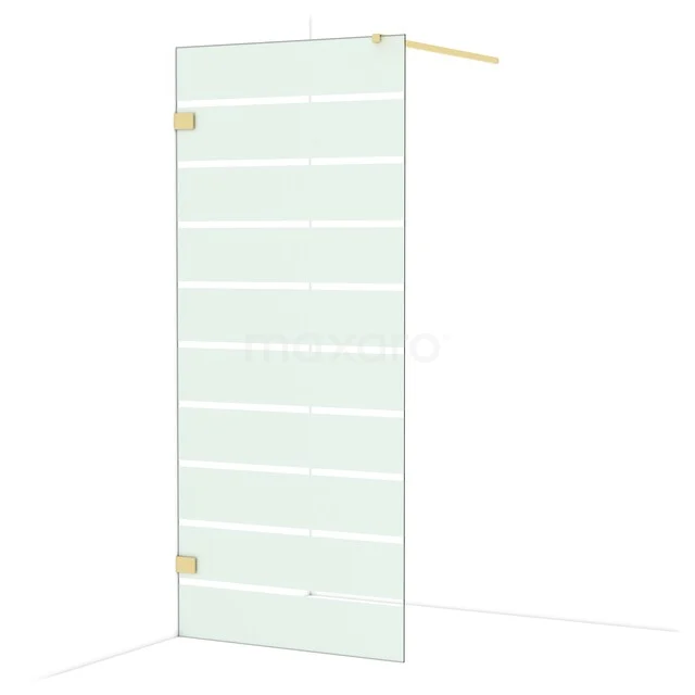 Diamond Inloopdouche | 90 cm Glanzend lichtgoud Helder met matte strepen Vaste wand IDA09126GLG Diamond Inloopdouche | 90 cm Glanzend lichtgoud Helder met matte strepen Vaste wand IDA09126GLG