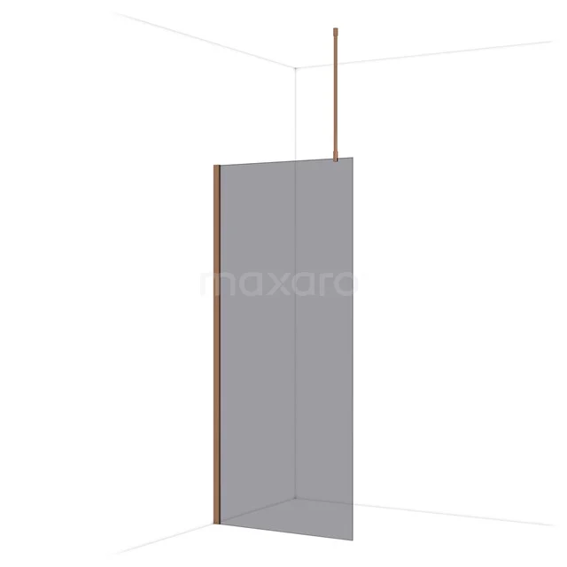 Diamond Inloopdouche | 90 cm Glanzend koper Rookglas Vaste wand IDA09711GKP Diamond Inloopdouche | 90 cm Glanzend koper Rookglas Vaste wand IDA09711GKP