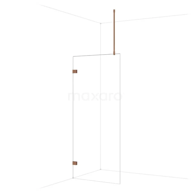 Diamond Inloopdouche | 90 cm Glanzend koper Helder glas Vaste wand IDA09720GKP Diamond Inloopdouche | 90 cm Glanzend koper Helder glas Vaste wand IDA09720GKP