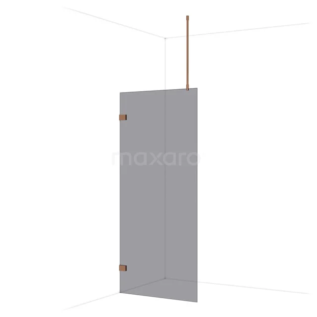Diamond Inloopdouche | 90 cm Glanzend koper Rookglas Vaste wand IDA09721GKP Diamond Inloopdouche | 90 cm Glanzend koper Rookglas Vaste wand IDA09721GKP