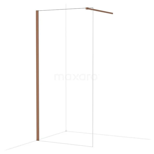 Diamond Inloopdouche | 100 cm Glanzend koper Helder glas Vaste wand IDA10110GKP Diamond Inloopdouche | 100 cm Glanzend koper Helder glas Vaste wand IDA10110GKP