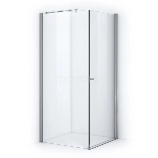 Zircon Comfort Duschkabine | 100x90 cm Chrom Drehtür Rechteck DC-1009011 Eck-Duschkabine mit Glaswänden und Aluminiumrahmen, platzsparendes Design für moderne Bäder.