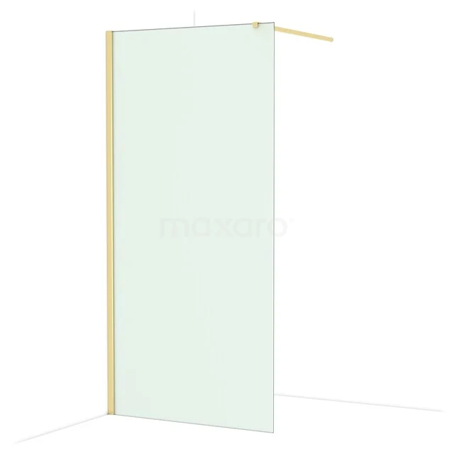 Diamant begehbare Dusche 100cm Kupfer glänzend mattiert Glas Festwand IDA10117GLG Matgläserne Duschwand mit einem Aluminiumprofil, ideal für einen modernen Badezimmerstil.