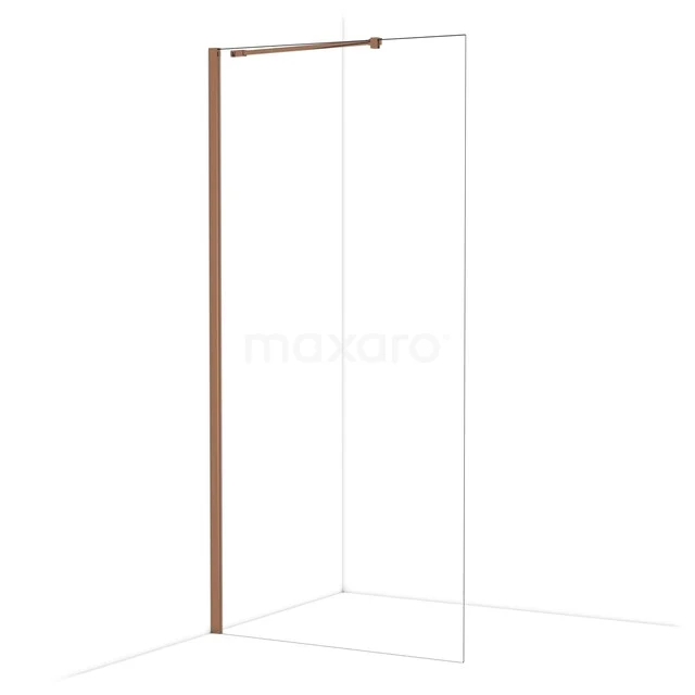 Diamond Inloopdouche | 100 cm Glanzend koper Helder glas Vaste wand IDA10210GKP Diamond Inloopdouche | 100 cm Glanzend koper Helder glas Vaste wand IDA10210GKP