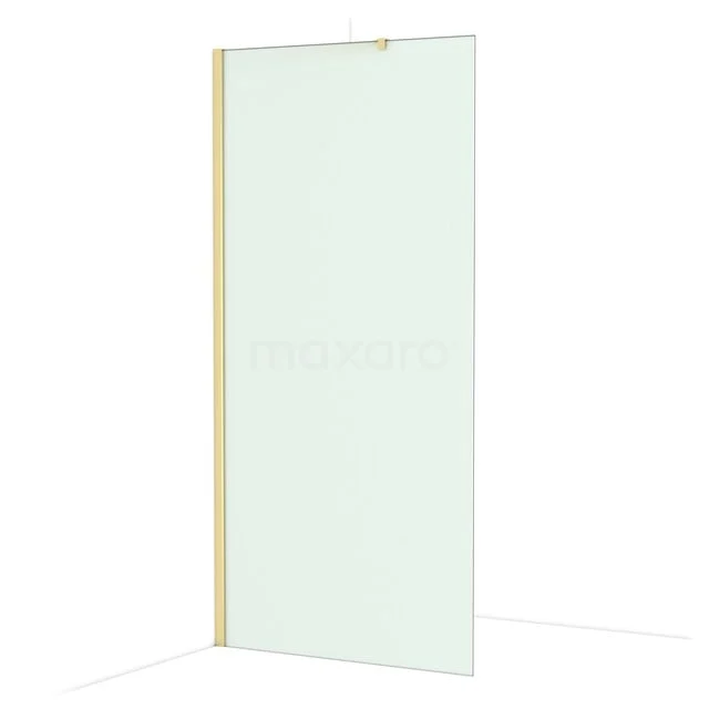 Diamond begehbare Dusche | 100 cm Glänzendes Hellgold Feste Wand IDA10217GLG Glas Duschwand mit goldfarbenem Profil, schlankes Design, ideal für ein stilvolles und modernes Badezimmer.