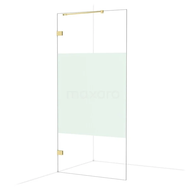 Diamond Inloopdouche | 100 cm Glanzend lichtgoud Helder met matte strook Vaste wand IDA10223GLG Diamond Inloopdouche | 100 cm Glanzend lichtgoud Helder met matte strook Vaste wand IDA10223GLG